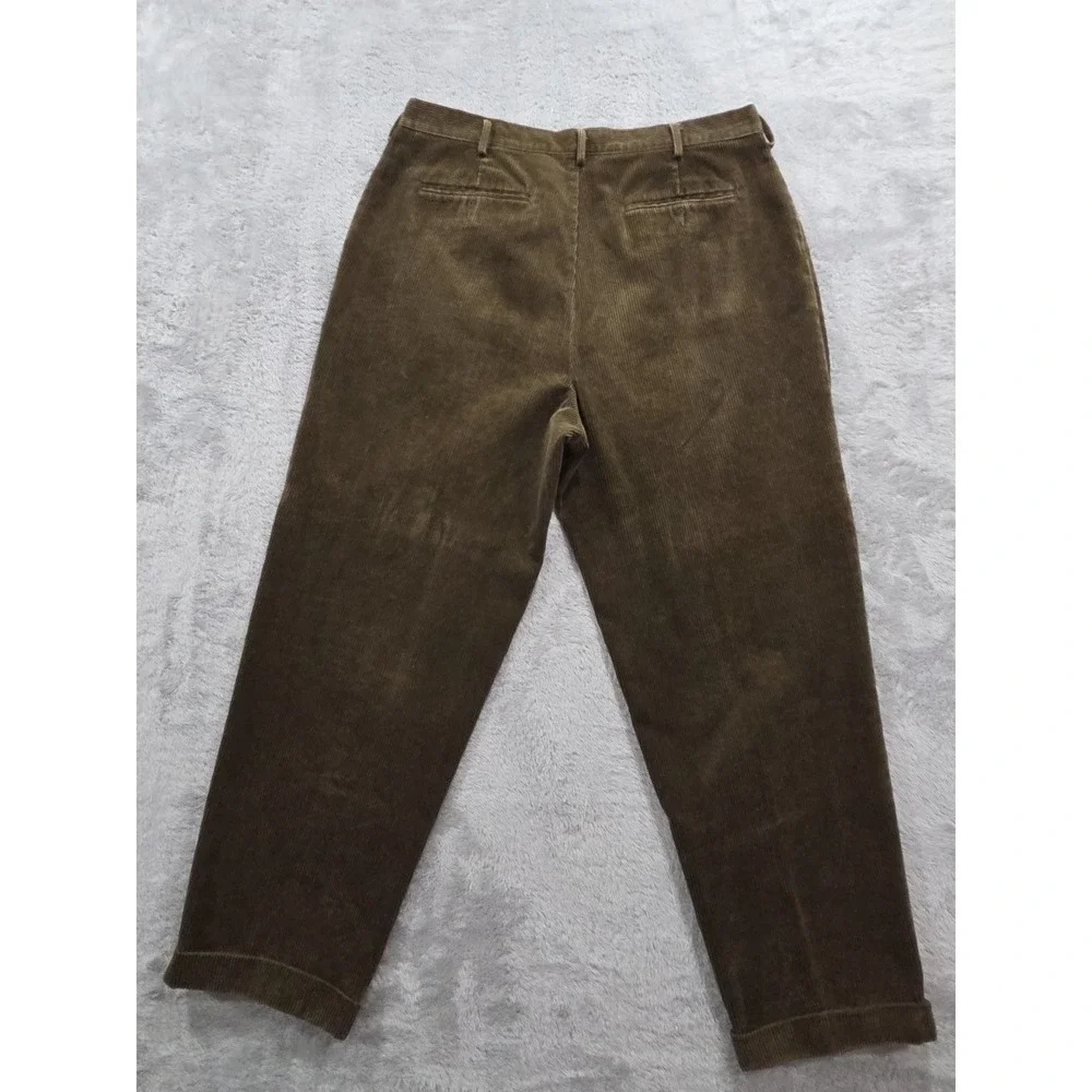 Banana Republic Smithfield Corduroy Pants Men's Sz 38x32Pleaded Cuffed Brown